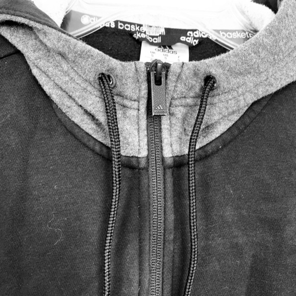 ADIDAS Full Zip Hoodie Sweatshirt Black Jacket S - Picture 6 of 16